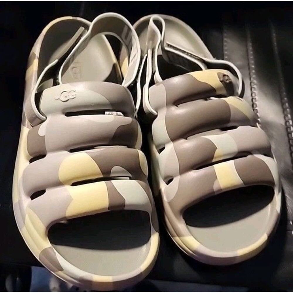 Ugg Sport Yeah Camopop Chunky Sandal Slides Sz 7Y/ Women's 8.5 Removeable Strap